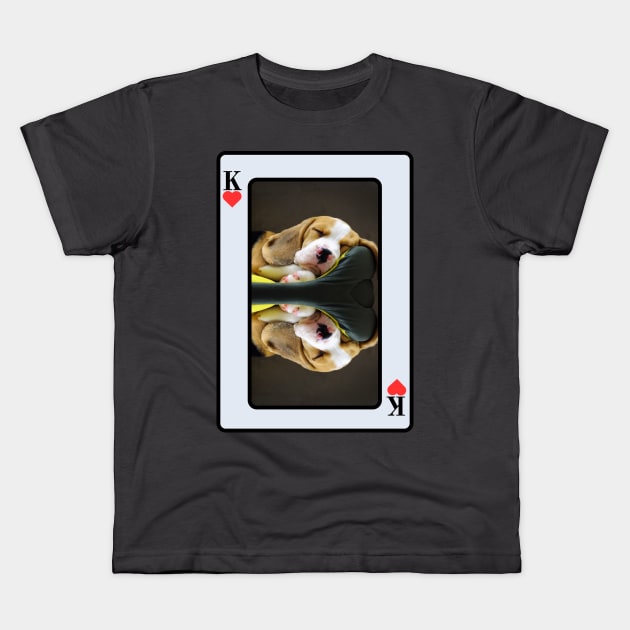 Beagle King Of Hearts Kids T-Shirt by HighwayForSouls